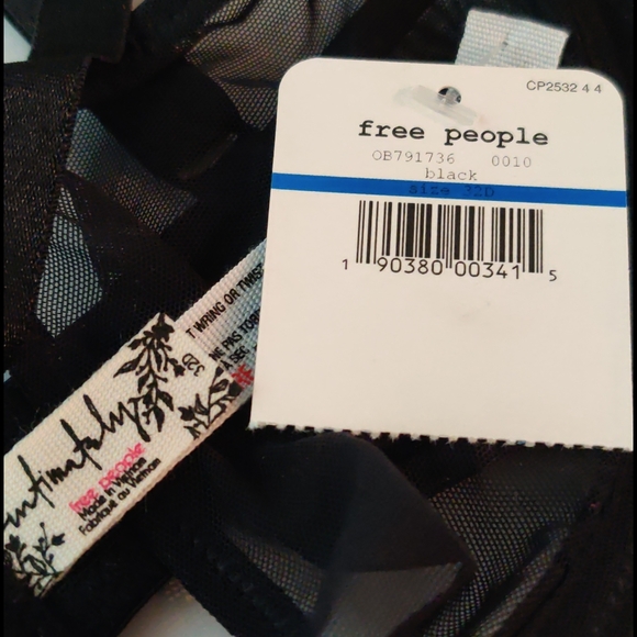 Free People Underwire Black Mesh Triangle Cup Bra - Picture 5 of 10